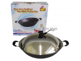 40CM 2 HANDLE FLAT BOTTOM WOK(LID)(MEINENGDA)